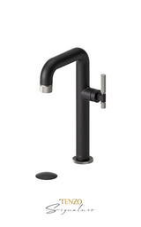 Tall single lavatory faucet with (overflow) drain Bellacio-F brushed gold