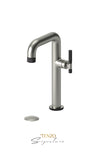 Tall single lavatory faucet with (overflow) drain Bellacio-F brushed gold