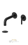 Wall mount lavatory faucet with (overflow) drain Bellacio-C brushed gold