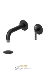 Wall mount lavatory faucet with (W/O overflow) drain Bellacio-C brushed gold