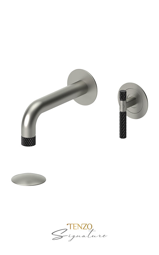 Wall mount lavatory faucet with (W/O overflow) drain Bellacio-C brushed gold