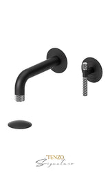 Wall mount lavatory faucet with (W/O overflow) drain Bellacio-C brushed gold