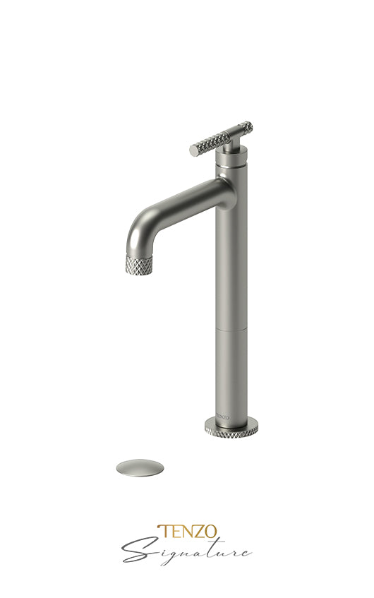 Tall single lavatory faucet with (W/O overflow) drain Bellacio-C brushed gold