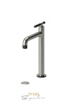 Tall single lavatory faucet with (overflow) drain Bellacio-C brushed gold