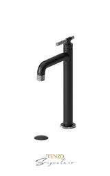 Tall single lavatory faucet with (overflow) drain Bellacio-C brushed gold