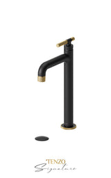Tall single lavatory faucet with (W/O overflow) drain Bellacio-C brushed gold