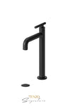 Tall single lavatory faucet with (overflow) drain Bellacio-C brushed gold