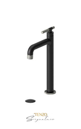 Tall single lavatory faucet with (overflow) drain Bellacio-C brushed gold
