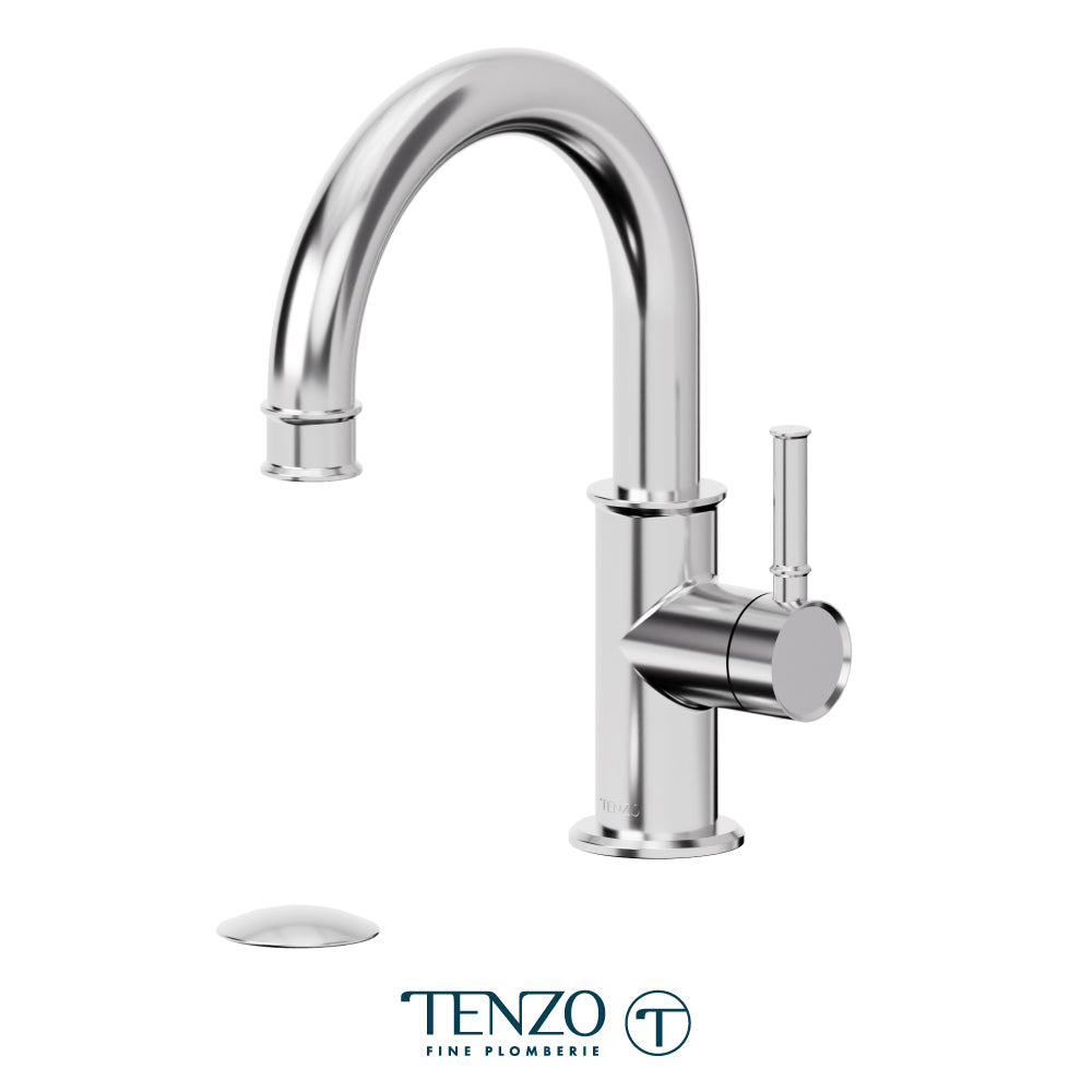 Alyss single hole lavatory faucet with (overflow) drain