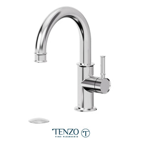 Alyss single hole lavatory faucet with (overflow) drain