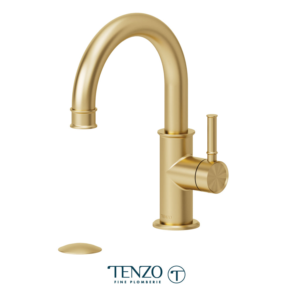 Alyss single hole lavatory faucet with (overflow) drain