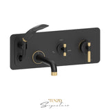 Trim for wall mount tub faucet with retractable hose Bellacio-F brushed gold