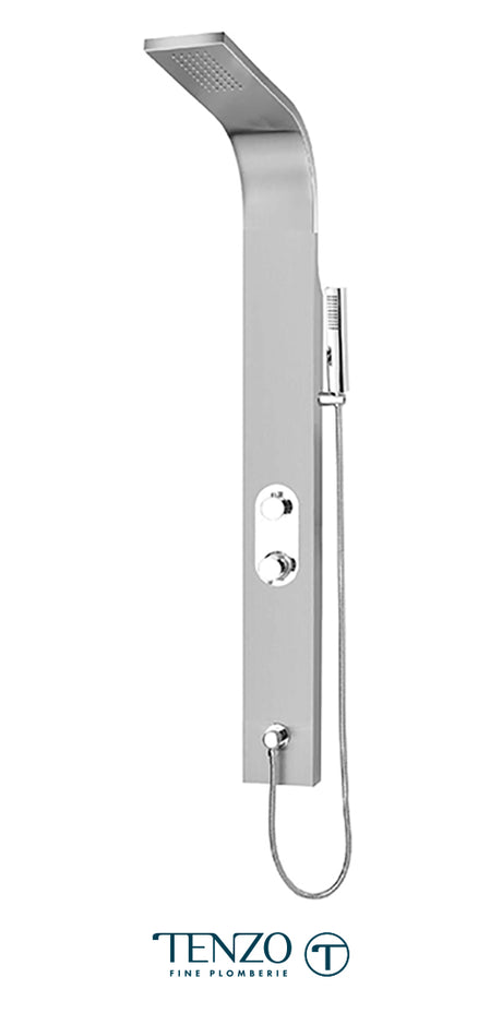 Evolo stainless steel shower column — 2 functions, pressure balanced / diverter