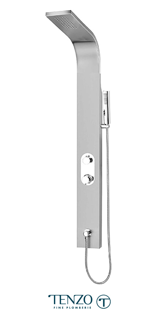 Evolo stainless steel shower column — 2 functions, pressure balanced / diverter