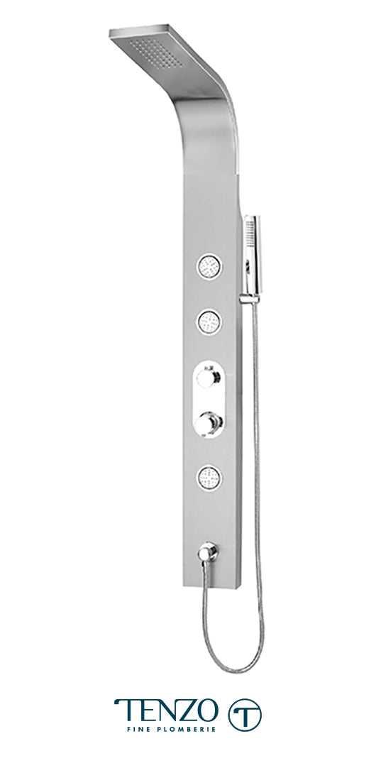 Evolo stainless steel shower column — 2 functions, pressure balanced / diverter