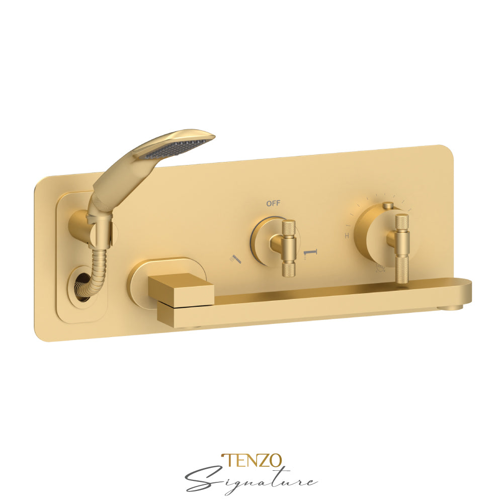Trim for wall mount tub faucet with swivel spout Bellacio-F brushed gold