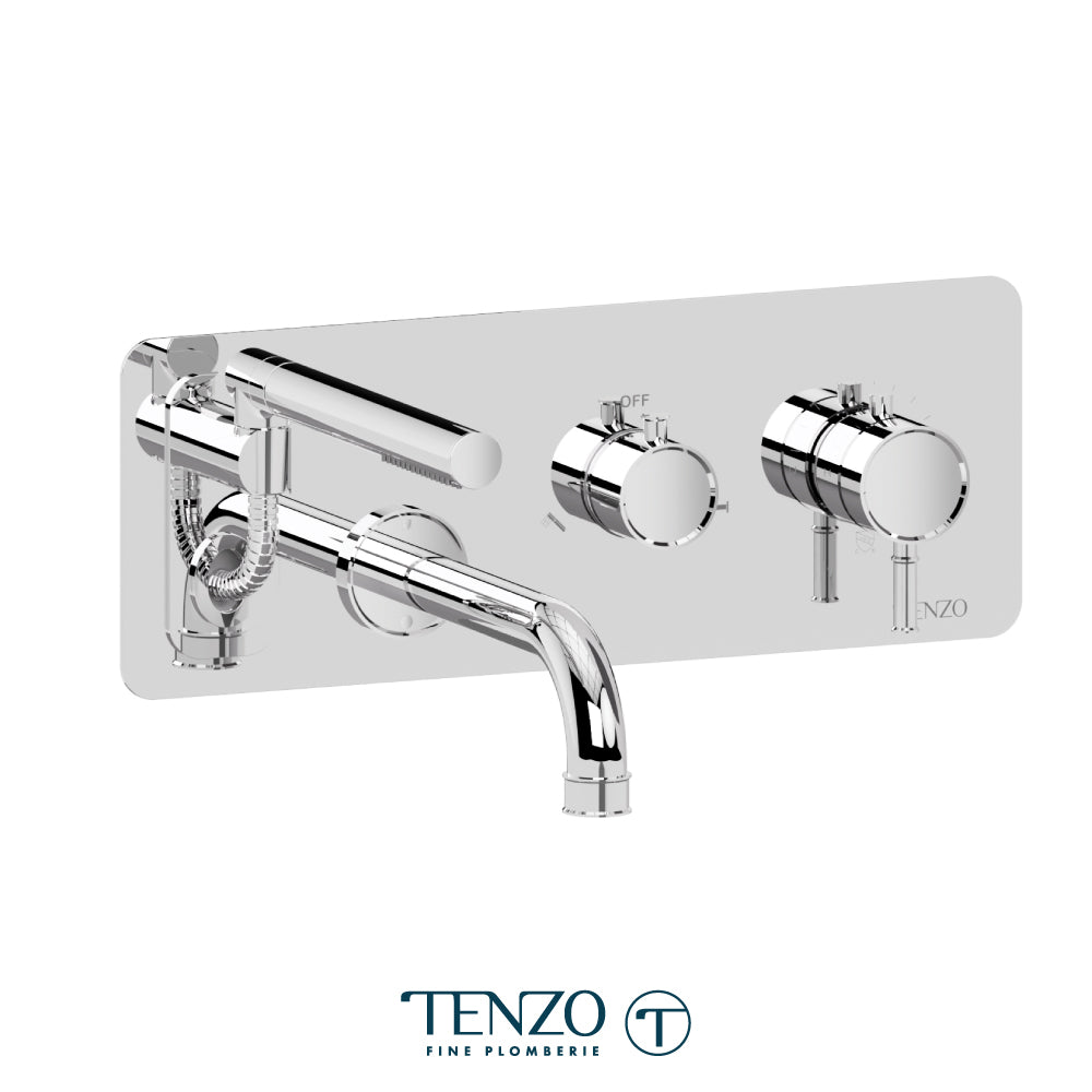 Wall mount tub faucet with retractable hose Alyss