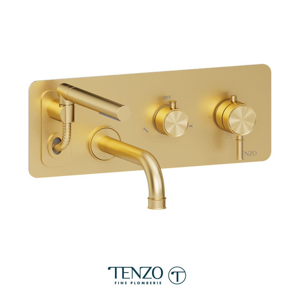 Wall mount tub faucet with retractable hose Alyss