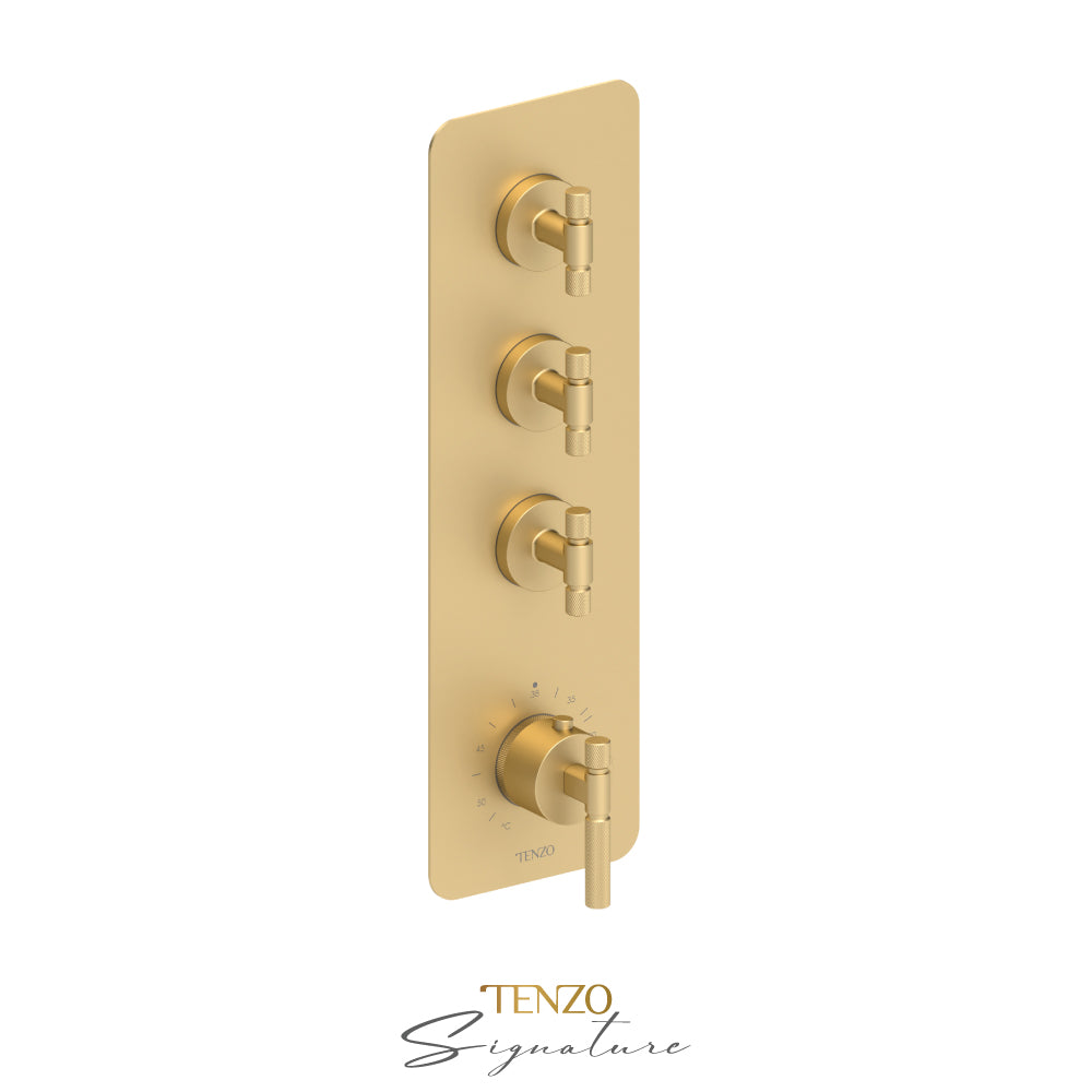 Trim for Extenza valve 3 fcts thermo Bellacio-F brushed gold
