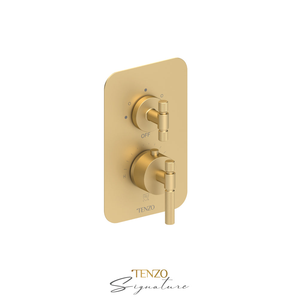 Trim for T-box valve 3 fcts thermo Bellacio-F brushed gold