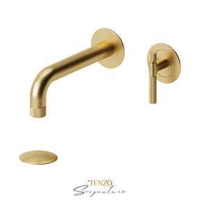 Trim for wall mount lav. faucet (W/O overflow) drain Bellacio-F brushed gold