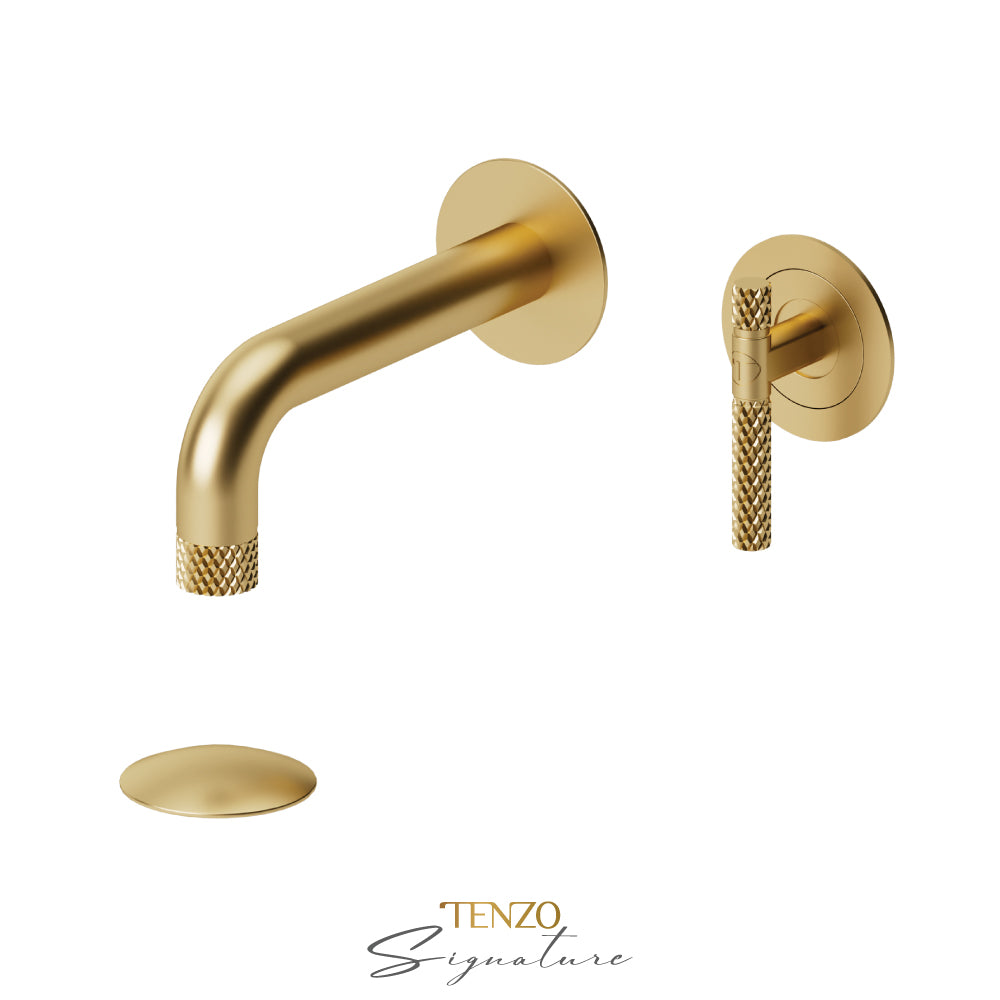 Trim for wall mount lav. faucet (overflow) drain Bellacio-C brushed gold
