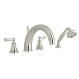 Georgian Era 4-Hole Deck Mount Tub Filler With C-Spout