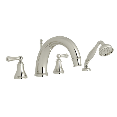 Georgian Era 4-Hole Deck Mount Tub Filler With C-Spout