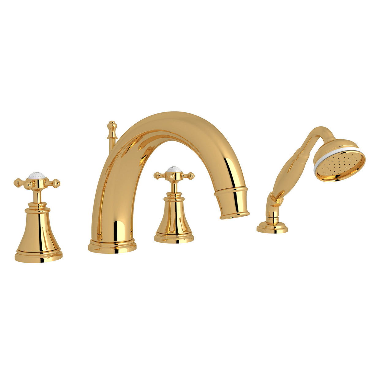 Georgian Era 4-Hole Deck Mount Tub Filler With C-Spout