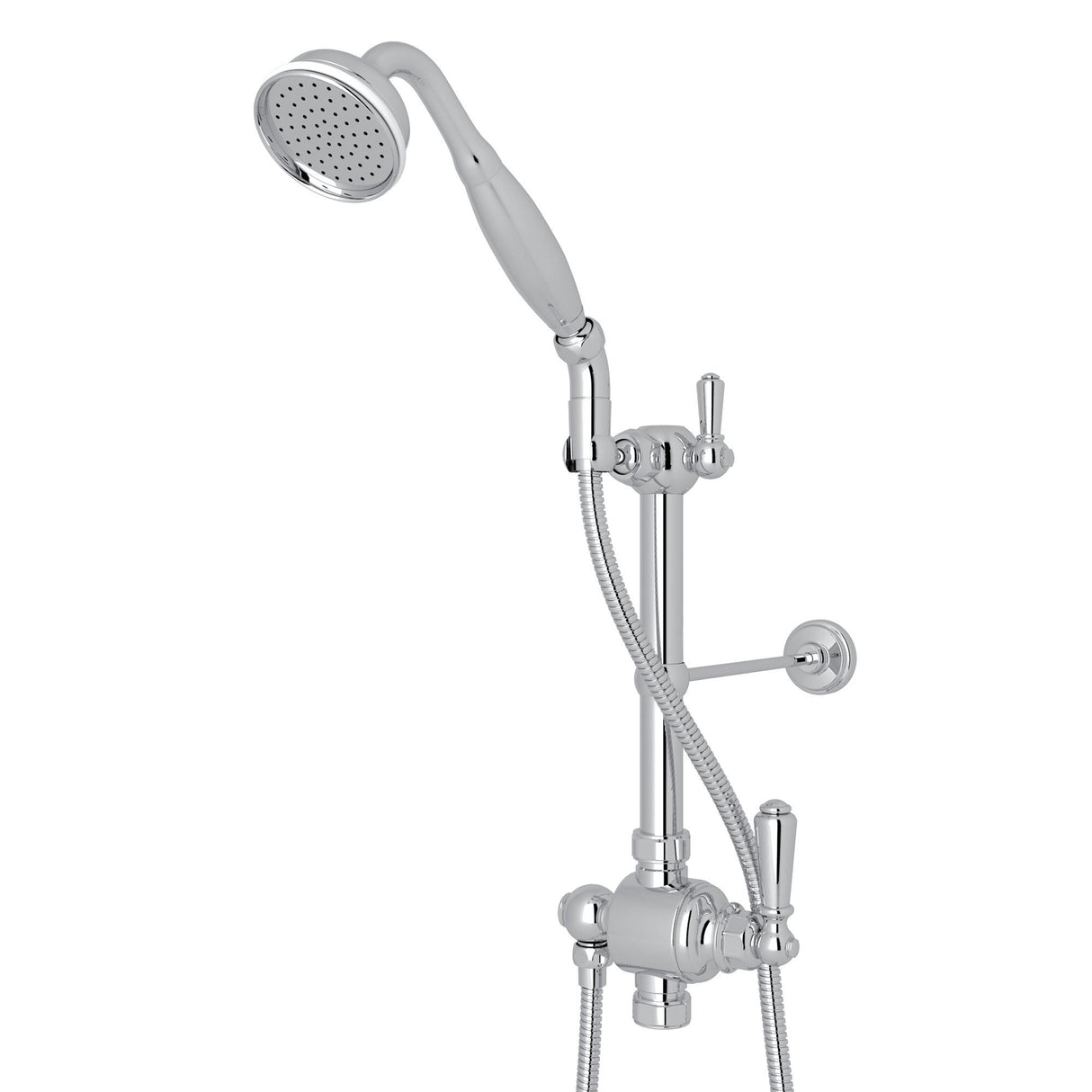 Riser Diverter, Handshower, Handshower Holder, Hose and 8" Thermostatic Outlet U.5373NLS