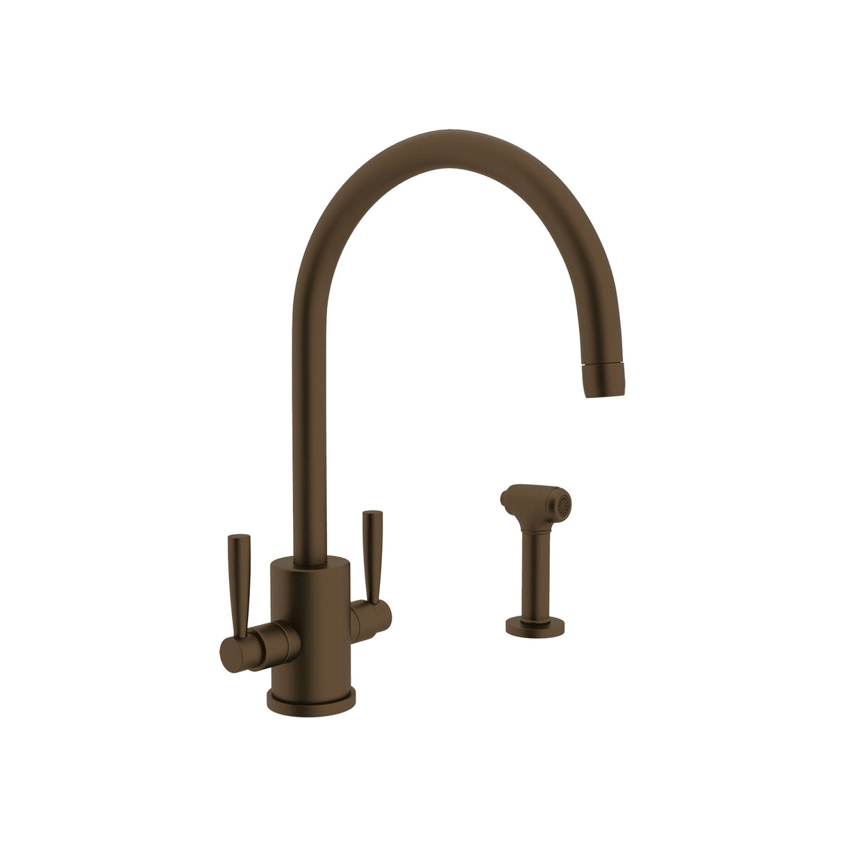 Holborn Two Handle Kitchen Faucet With C-Spout and Side Spray