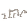 Georgian Era 4-Hole Deck Mount Tub Filler With Column Spout