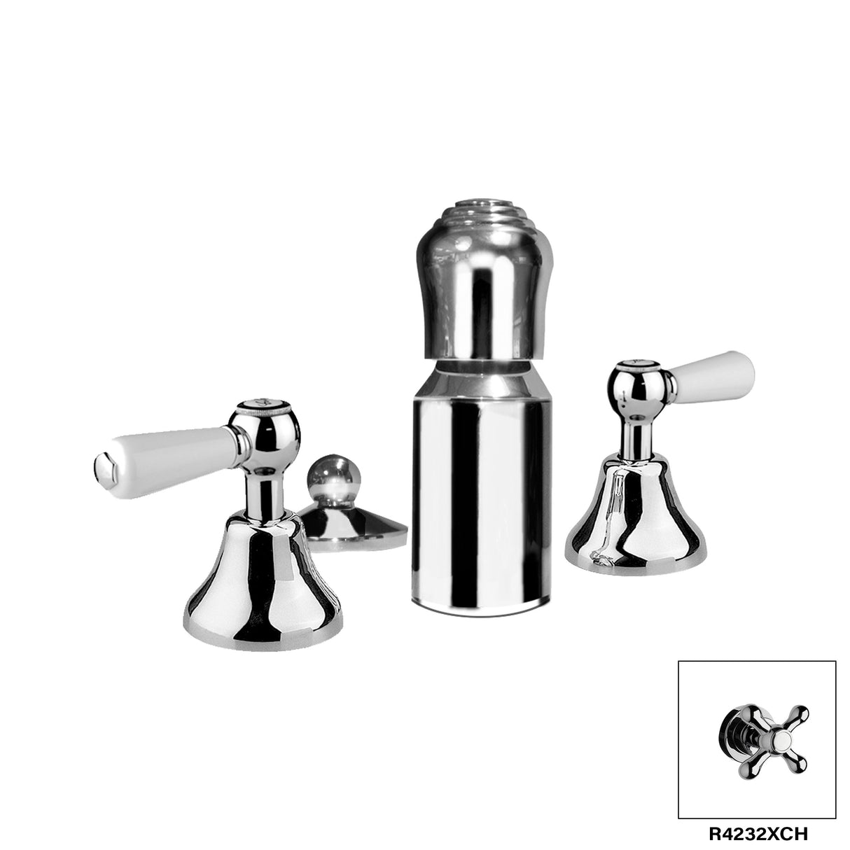 4 Hole Bidet Faucet - mechanical drain included - Colonial R4232L