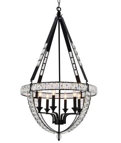 Bethel International Black Crystal Chandelier LA17C24BLK - image 1