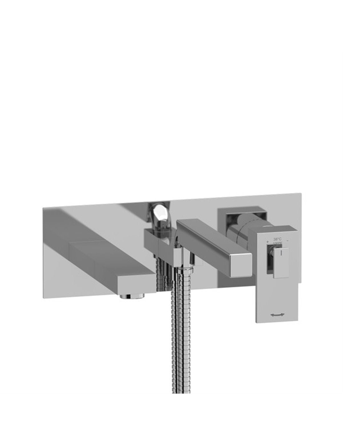 Riobel Kubik TUS21 Wall Mount Type T/P - Thermo/Pressure Balance Coaxial Tub Filler Trim With Handshower