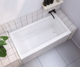 Rubix 6030 AFR Acrylic Alcove Left-Hand Drain Bathtub in White