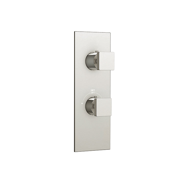 Square trim set for TURBO thermostatic valve 2-way, shared functions
