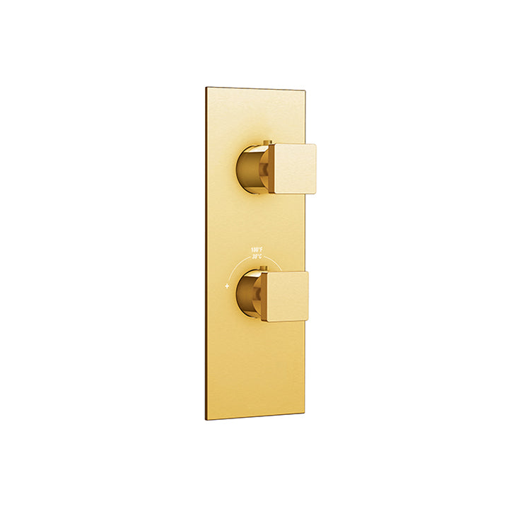 Square trim set for TURBO thermostatic valve 3-way, shared functions