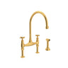 Georgian Era Bridge Kitchen Faucet With Side Spray