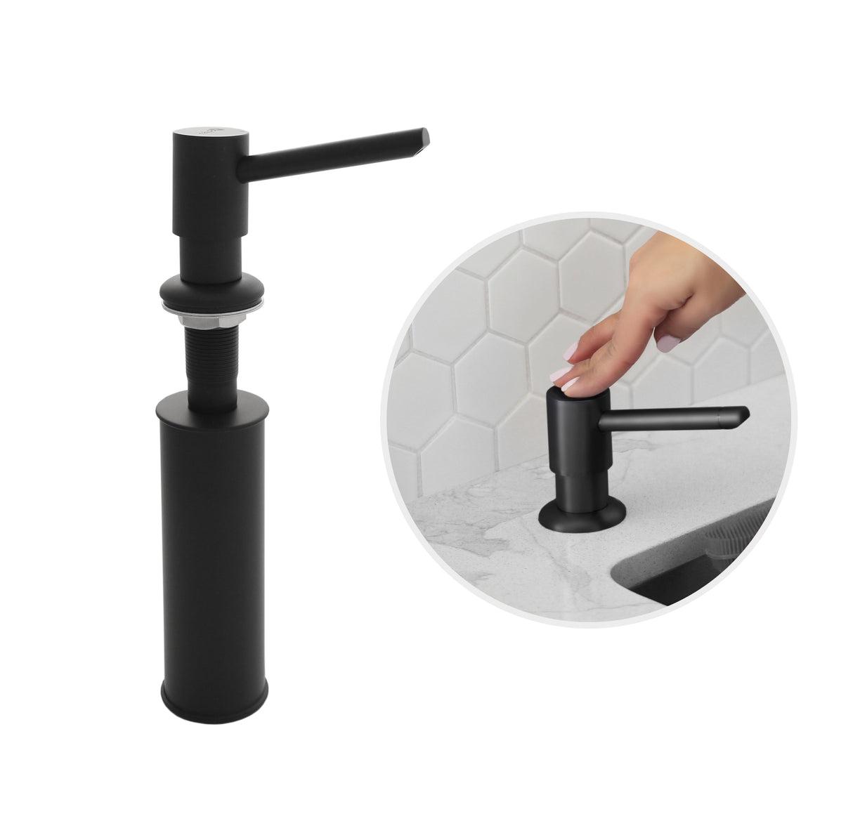 Stainless Steel Soap Dispenser for Kitchen Sink. Pump Liquid Hand Lotion Dispenser