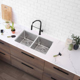STYLISH 31 inch Double Bowl Undermount Stainless Steel Kitchen Sink