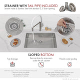 STYLISH 30 inch Single Bowl Undermount and Drop-in Stainless Steel Kitchen Sink