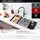 STYLISH 29 inch Double Bowl Undermount and Drop-in Stainless Steel Kitchen Sink