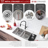 STYLISH 29 inch Double Bowl Undermount and Drop-in Stainless Steel Kitchen Sink