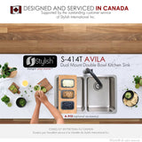 STYLISH 29 inch Double Bowl Undermount and Drop-in Stainless Steel Kitchen Sink