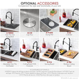 STYLISH 29 inch Double Bowl Undermount and Drop-in Stainless Steel Kitchen Sink