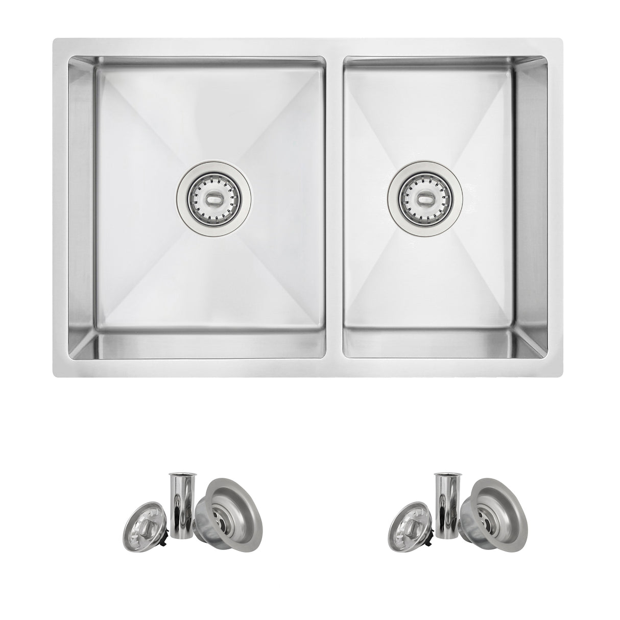 Dual Mount 25 inch 60/40 Double Bowl Kitchen Sink
