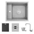 Concealed Dual Mount 20 inch Utility Sink, 1-Hole Prep Sink Dura-Tek Finish with Faucet.