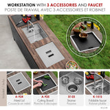 Concealed Dual Mount 20 inch Utility Sink, 1-Hole Prep Sink Dura-Tek Finish with Faucet.