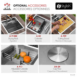 Concealed Dual Mount 20 inch Utility Sink, 1-Hole Prep Sink Dura-Tek Finish with Faucet.